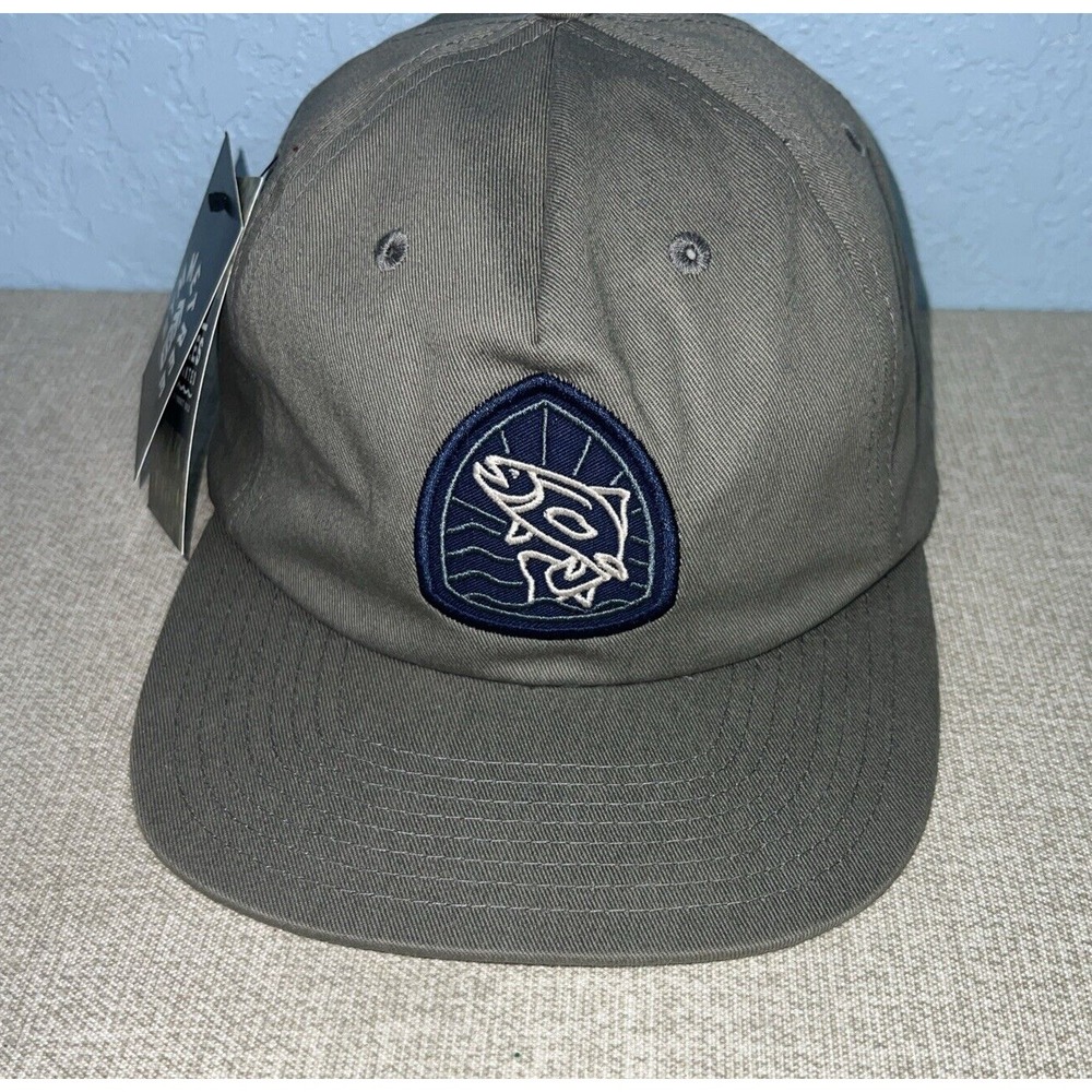 Symmetree Hat Cap Strapback Gray Captain Fish Patch Logo Fishing‎ Outdoors NEW